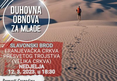 NAJAVA: Duhovna obnova za mlade u Slavonskom Brodu