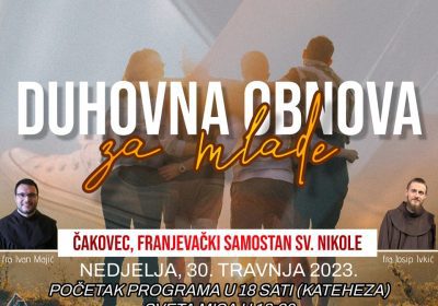 NAJAVA: Duhovna obnova za mlade u Čakovcu